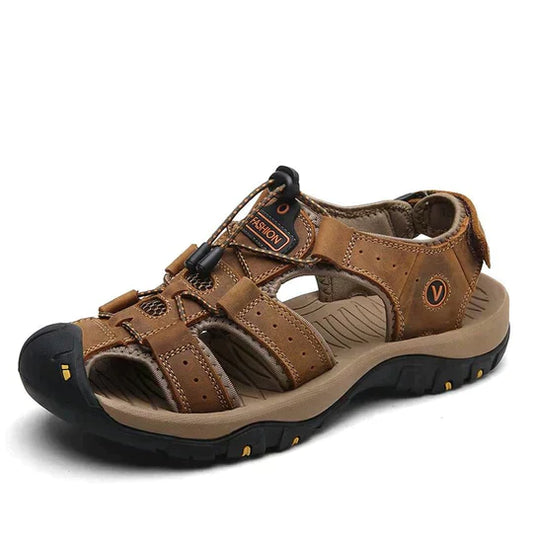 Sandale pour homme - Bout fermé - Coupe ajustable - Absorbeur de chocs - Extérieur antidérapant