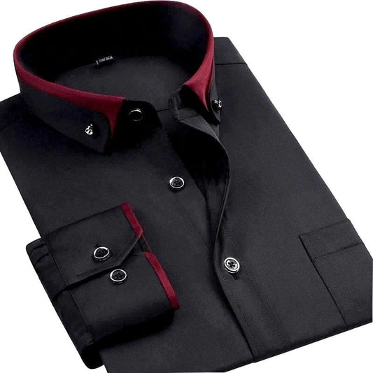 Chemise pour hommes avec détails contrastés et poche de poitrine