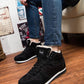 Chaussures d'hiver chaudes et décontractées pour hommes - Baskets hautes avec doublure en fourrure