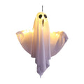Halloween glowing white ghost - LED hanging decoration with string lights