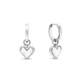 Pendientes de corazón en cuarzo blanco (plata)