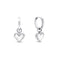 Pendientes de corazón en cuarzo blanco (plata)