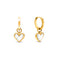 Pendientes de corazón en cuarzo blanco (oro)