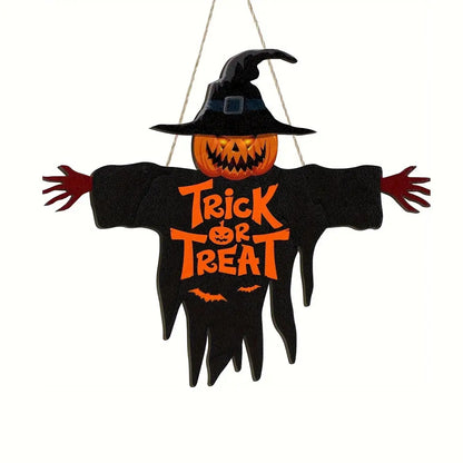 2D Halloween cedule ze dřeva s Trick-or-Treat