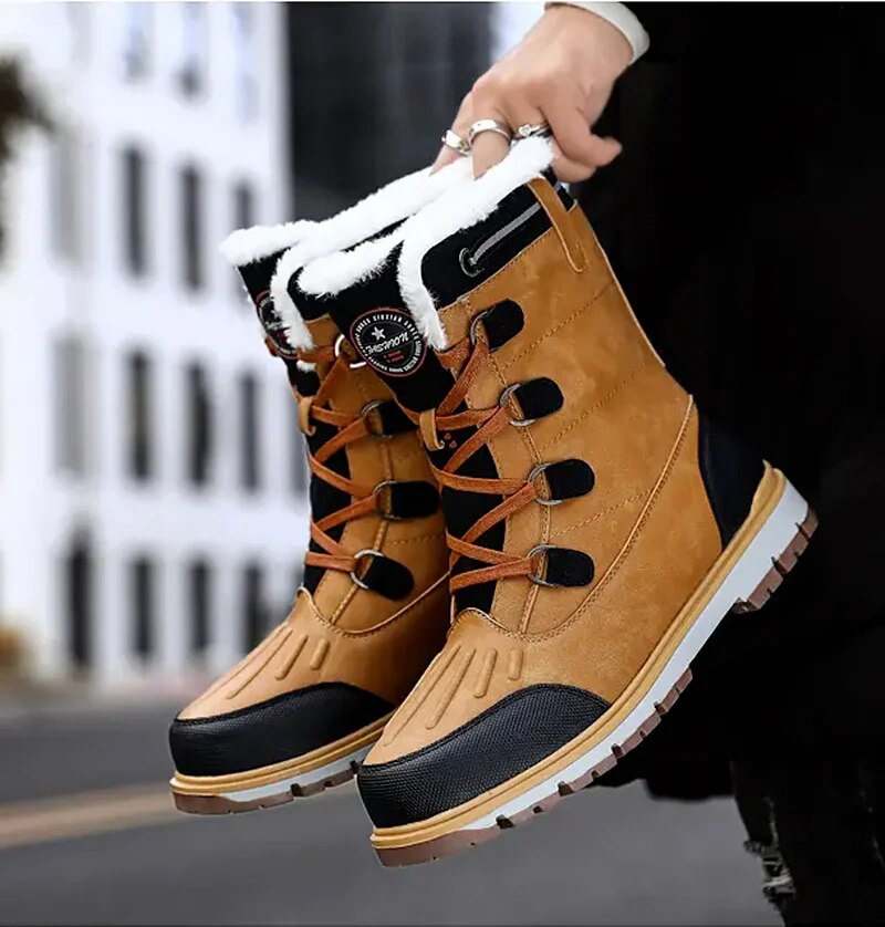 Botas de invierno para hombre – Botas de nieve cálidamente forradas con suela antideslizante