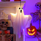 Halloween - svítící bílé duch - LED závěsná dekorace s světelnými řetězy