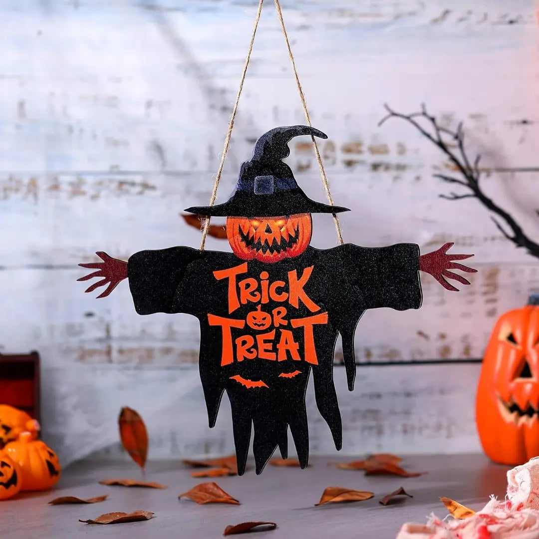 2D Halloween cedule ze dřeva s Trick-or-Treat