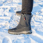 Botas de invierno para mujer con cremallera lateral – botas de nieve impermeables, antideslizantes y duraderas con forro cálido