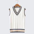 Christof - Chunky V-neck, sleeveless knit sweater for men