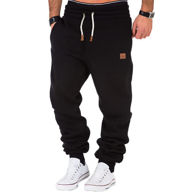 Løstsiddende joggingbukser med snøre og elastiske benkanter