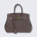 Kelly | Suede shoulder bag with gold hardware