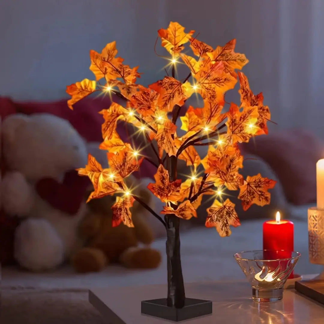 Lampa na umelý javorový stromček s LED svetlom - perfektná na halloweenské a vianočné dekorácie