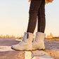 Botas de invierno para mujer con cremallera lateral – botas de nieve impermeables, antideslizantes y duraderas con forro cálido