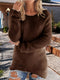 Women's long-sleeved shirt with a soft surface and a relaxed fit