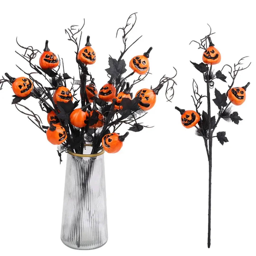 Halloween umělecká dýně s javorovými listy