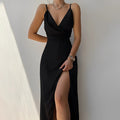 Maxi dress in satin with spaghetti straps | Sensual and elegant | Feminine style
