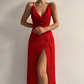 Maxi dress in satin with spaghetti straps | Sensual and elegant | Feminine style