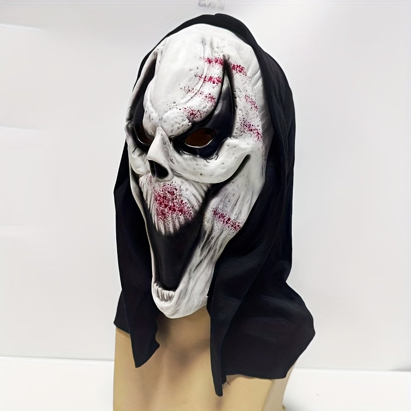 Halloween-maske med kranium - fuldt hoved med hætte
