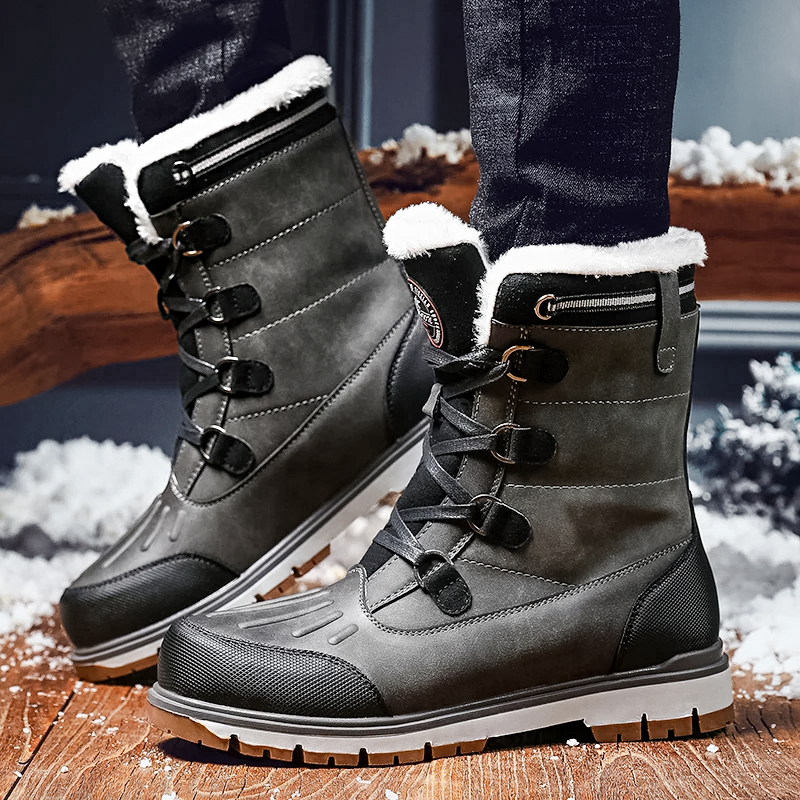 Botas de invierno para hombre – Botas de nieve cálidamente forradas con suela antideslizante