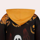 Halloweenové šaty s kapucí, které jsou potištěné motivem duchů a dýní