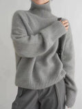 Linen - Cashmere turtleneck sweater