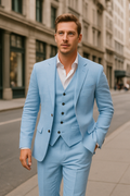 Men's three-piece linen set: blazer, vest and trousers | Lightweight, breathable and elegant
