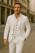 Men's three-piece linen set: blazer, vest and trousers | Lightweight, breathable and elegant