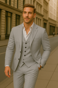 Men's three-piece linen set: blazer, vest and trousers | Lightweight, breathable and elegant