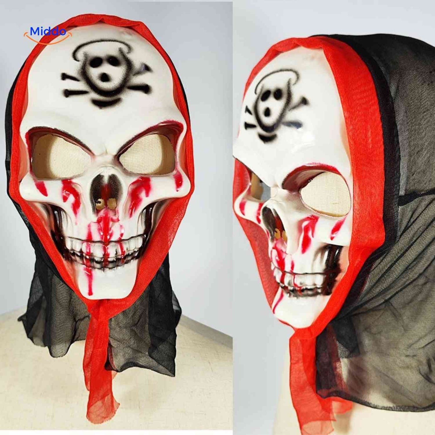 Grimora-készlet | kiegészítők Halloween-köpenyhez, csontvázmaszkokhoz és pecséthez