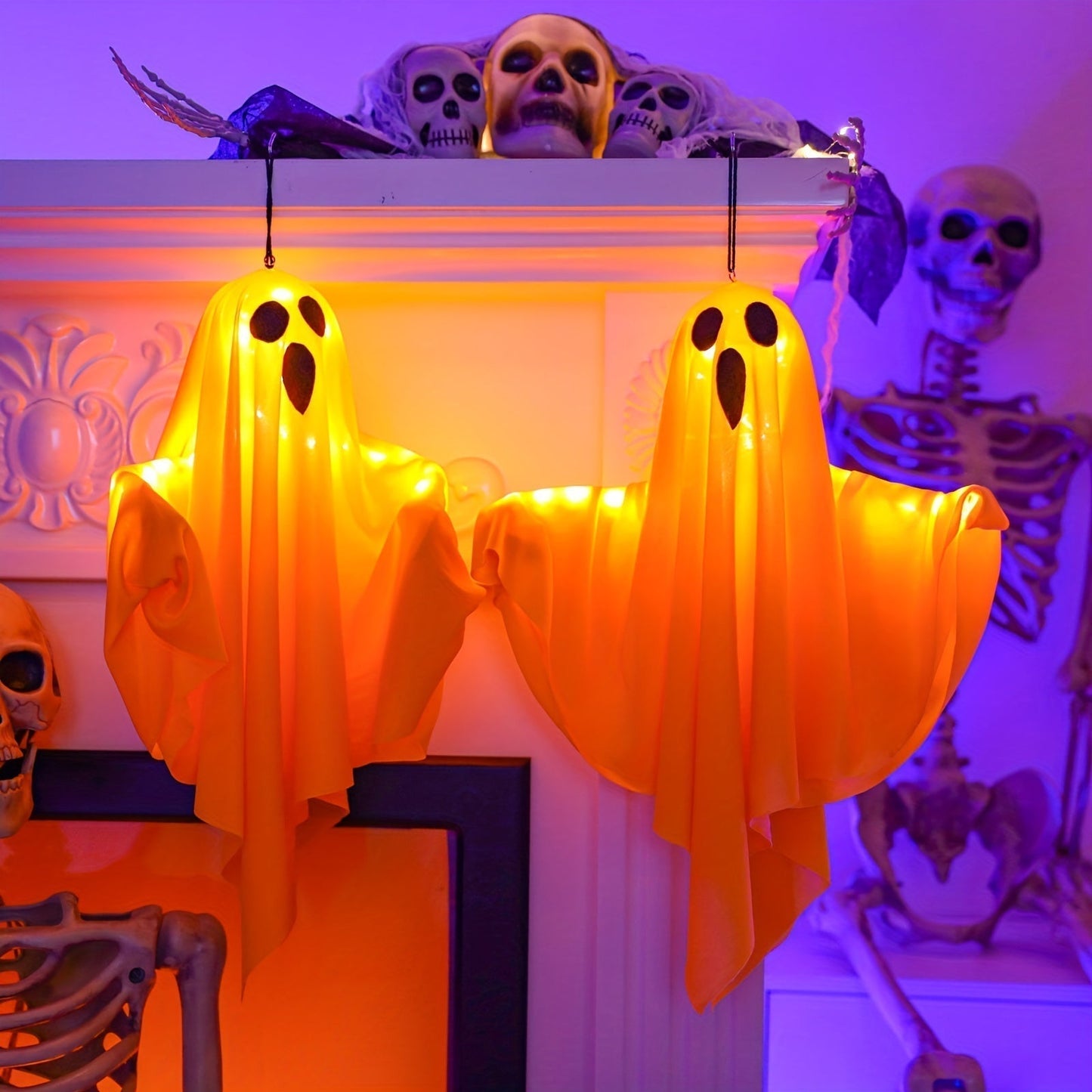 Halloween dekorace na duchy s osvětlením | Svítící látkový design