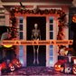 Strašidelný Halloween banner s lebkou – dekorace z plastové zábrany