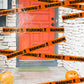 Strašidelný Halloween banner s lebkou – dekorace z plastové zábrany