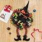 Halloween věnce na dveře | čarodějnické nohy v síťovém designu