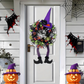 Halloween věnce na dveře | čarodějnické nohy v síťovém designu