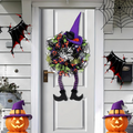Halloween door wreaths | witch legs in net design