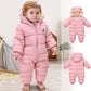 Roupa de inverno quente e aconchegante para bebês com orelhas