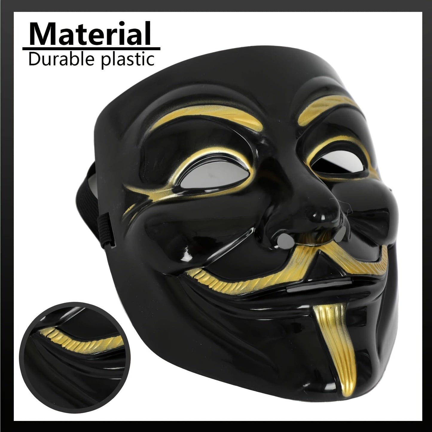 Anonym Halloween maska | Prémiová kolekcia s metalickým povrchom