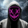 LED Halloween mask - anonymous design with red glow