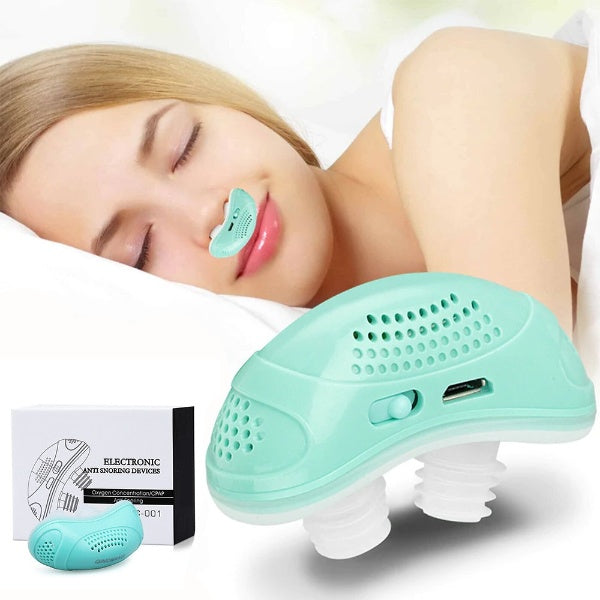 Mikro-CPAP přístroj na spánkovou apnoe - Přenosné proti chrápání bez masky, světle zelené a tiché