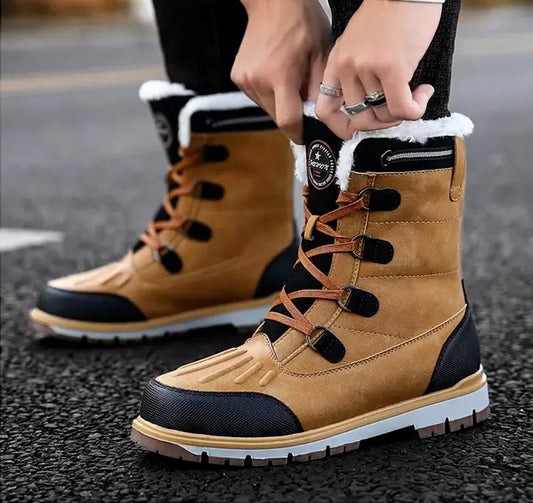 Botas de invierno para hombre – Botas de nieve cálidamente forradas con suela antideslizante