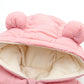 Roupa de inverno quente e aconchegante para bebês com orelhas
