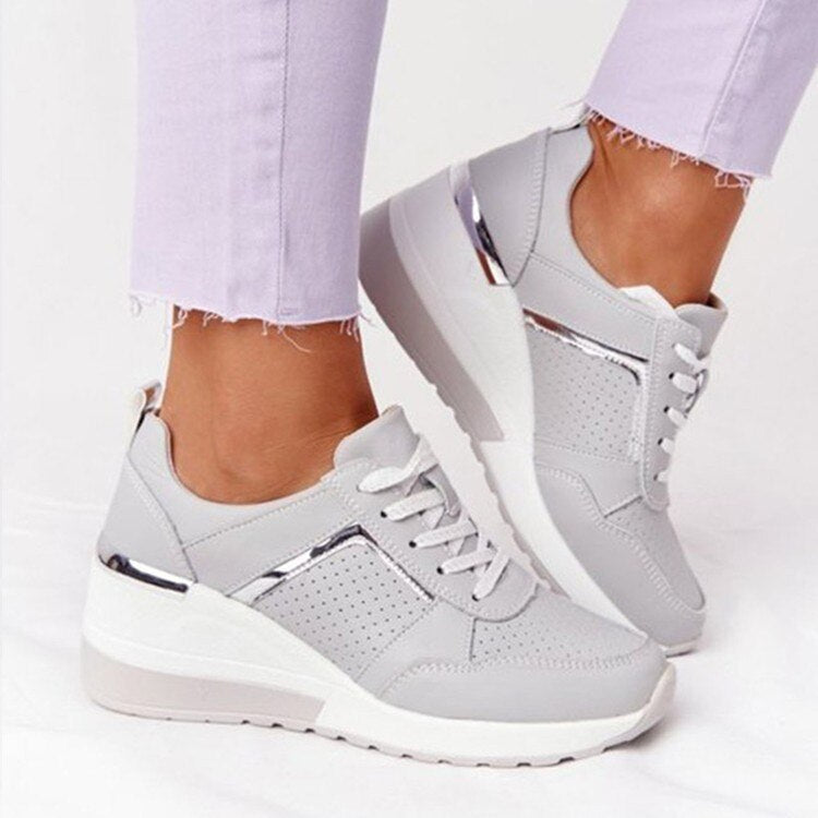 Γυναικεία sneakers με πλατφόρμα και σφήνα | Άνετα παπούτσια πεζοπορίας με πλατφόρμα
