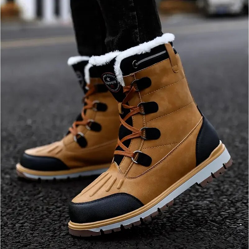 Botas de invierno para hombre – Botas de nieve cálidamente forradas con suela antideslizante