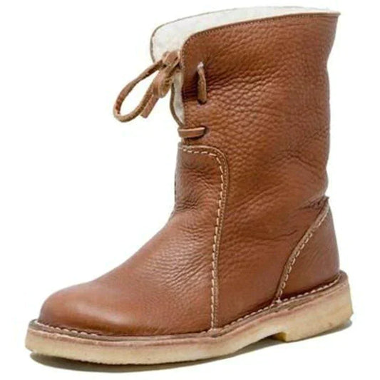 Botas femininas de lã à prova d'água com forro de lã quente - ideais para o inverno