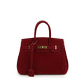 Kelly | Suede shoulder bag with gold hardware