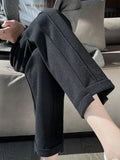 Tweed high waisted wool pencil trousers