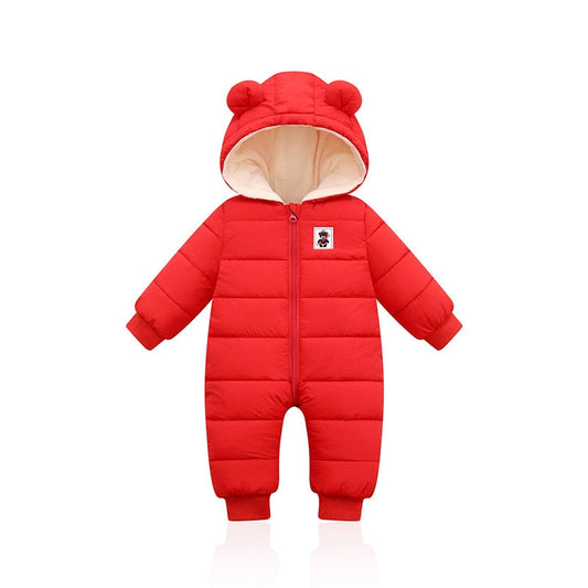 Roupa de inverno quente e aconchegante para bebês com orelhas
