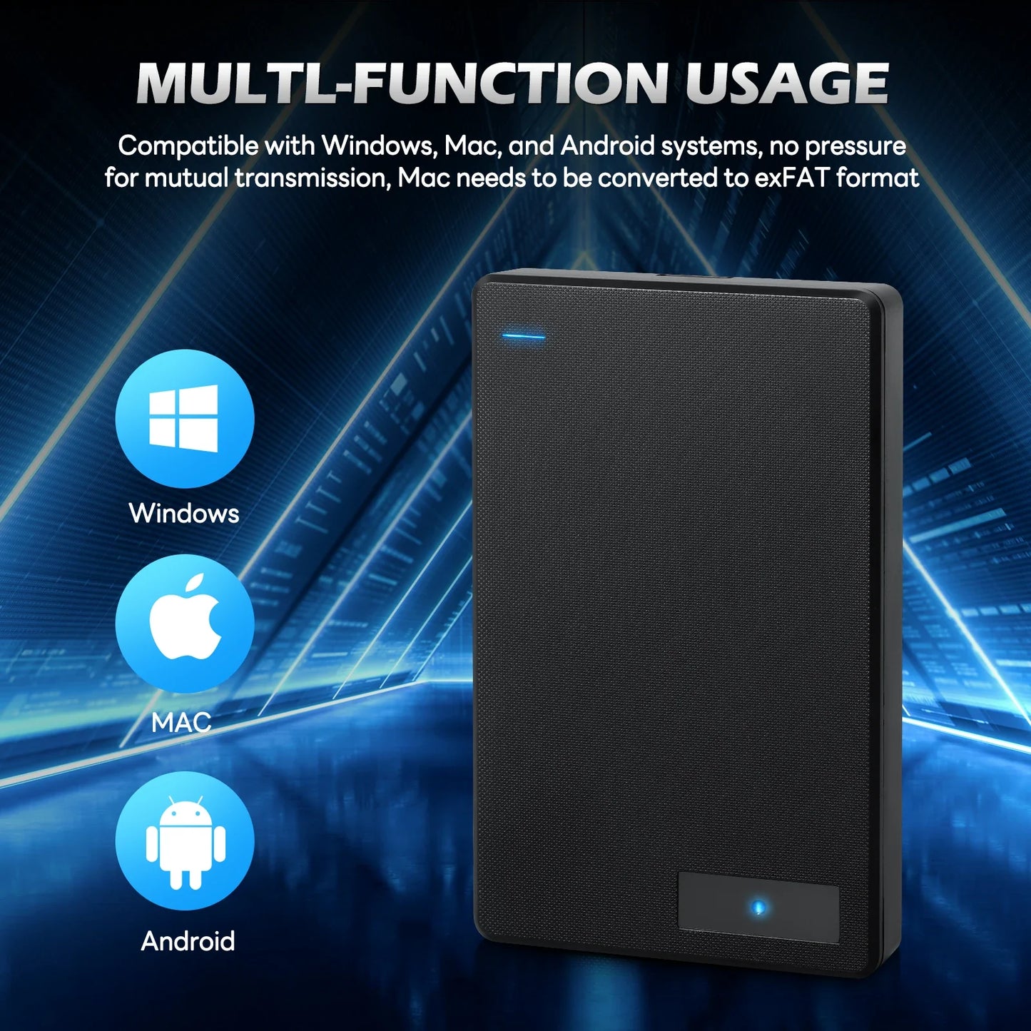 Disque dur externe portable USB 3.0 (1TB-5TB, disque dur haute vitesse pour ordinateur portable, PC et console)