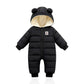 Roupa de inverno quente e aconchegante para bebês com orelhas