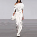 Elegant spring jumpsuit with simple neckline